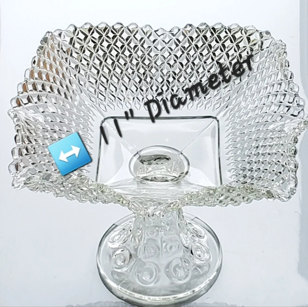 1950s L.E. Smith Diamond Point Ruffle Edged Compote - Picture 16 of 16